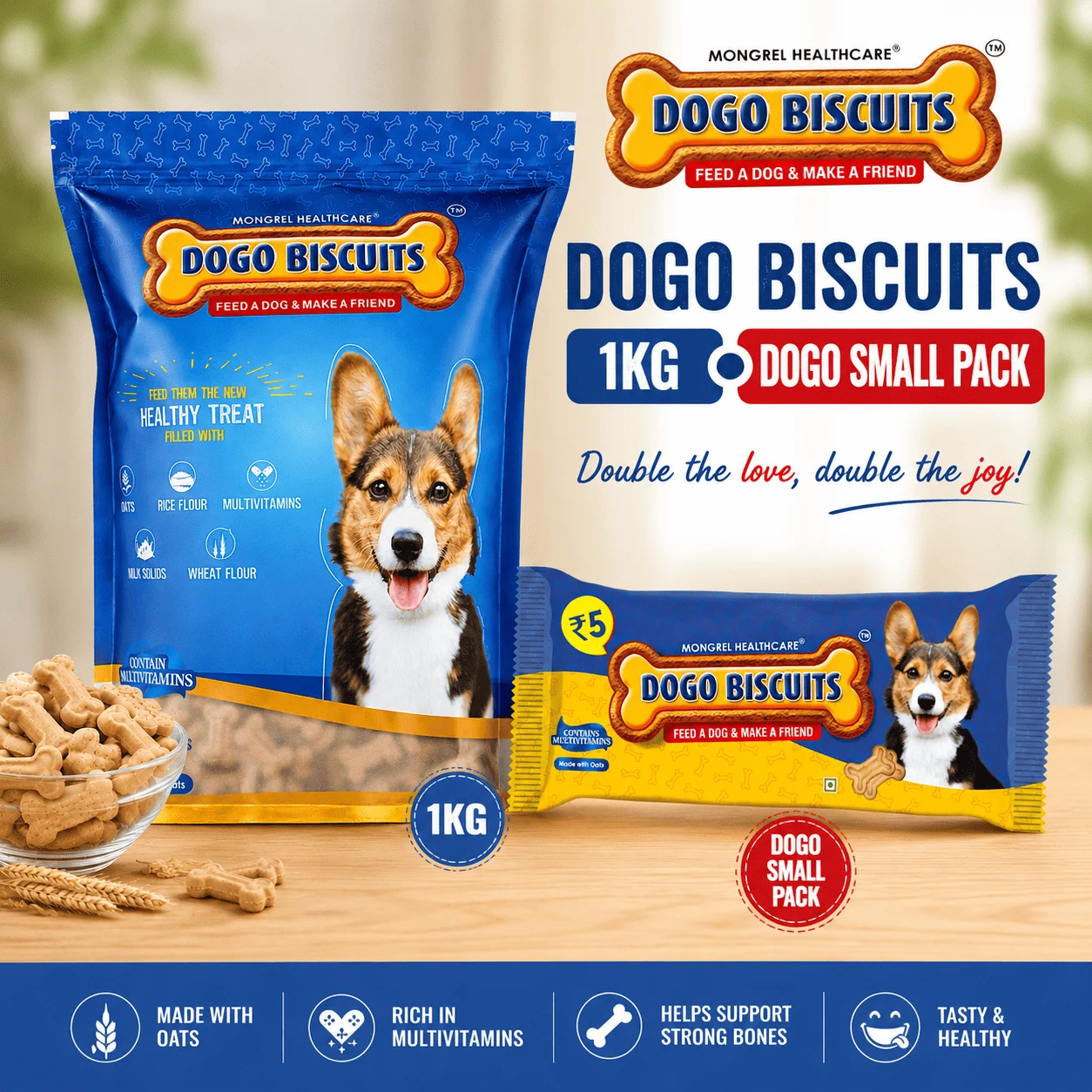 7d3472ad-d297-449e-b84d-b07ea63b6f7b (1) Dogo Biscuits Multigrain 1kg + Dogo Small Pack | Combo Pack - Image 1