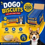 MONGREL HEALTHCARE Dogo Biscuits Small Pack of 200 | Multigrain Biscuits Made with Oats, Milk Solids & Multivitamins