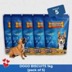Mongrel Healthcare Dogo Biscuits Puppy 1 Kg Multigrain Biscuit Pack of 5