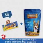 Mongrel healthcare Combo dogo Biscuits 50 Small Packs + 1 Puppy