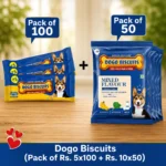 Dogo Biscuit Rs. 5 & Dogo Biscuit Mix Flavour Rs. 10 Combo